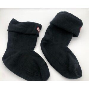 Hunter Original Short Boot Sock Fleece Boot Socks Solid Black Unisex Large L